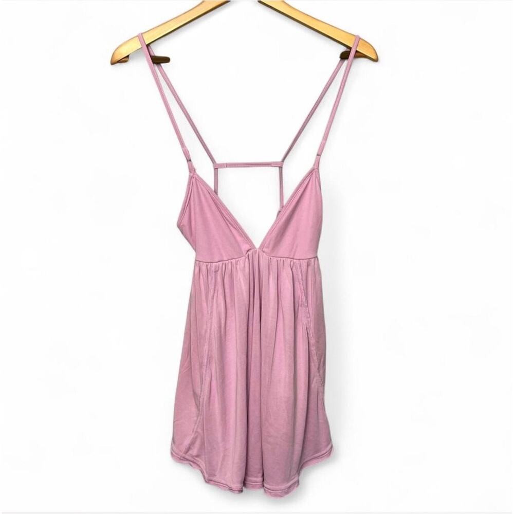 NEW Free People Trixie Rib & Jersey Tunic Top - Pink - Size XS